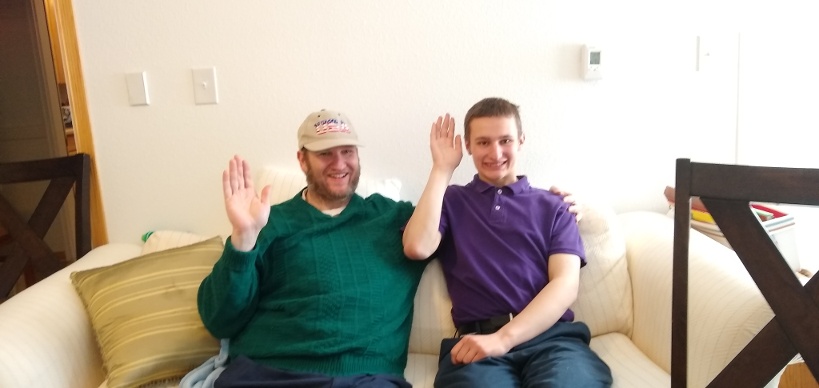 Elder Boling and his "new companion" on "P-Day"